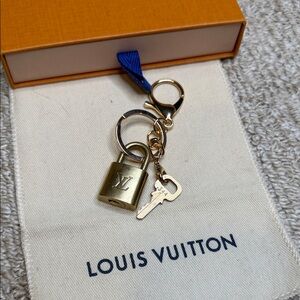 Louis Vuitton Gold Lock and Key Keychain #344